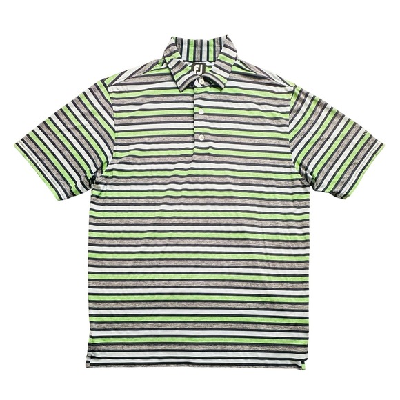 FootJoy Other - FootJoy Cowboys Golf Club Polo Shirt Mens Medium Blue Green Stripe Golf Stretch